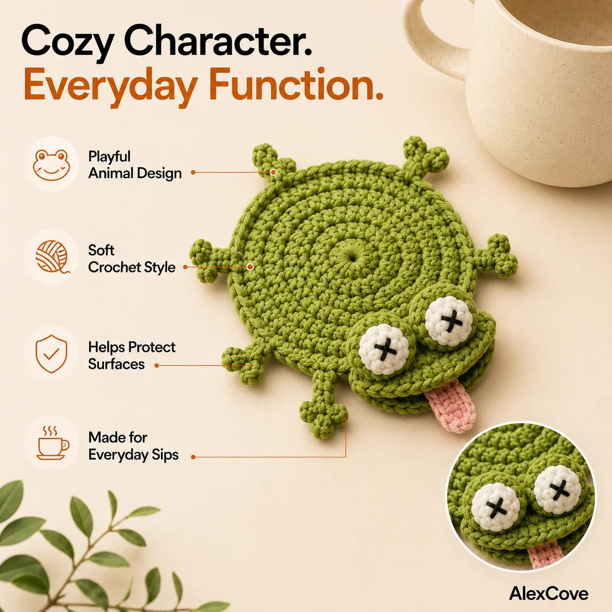 MugMates Crochet Coaster