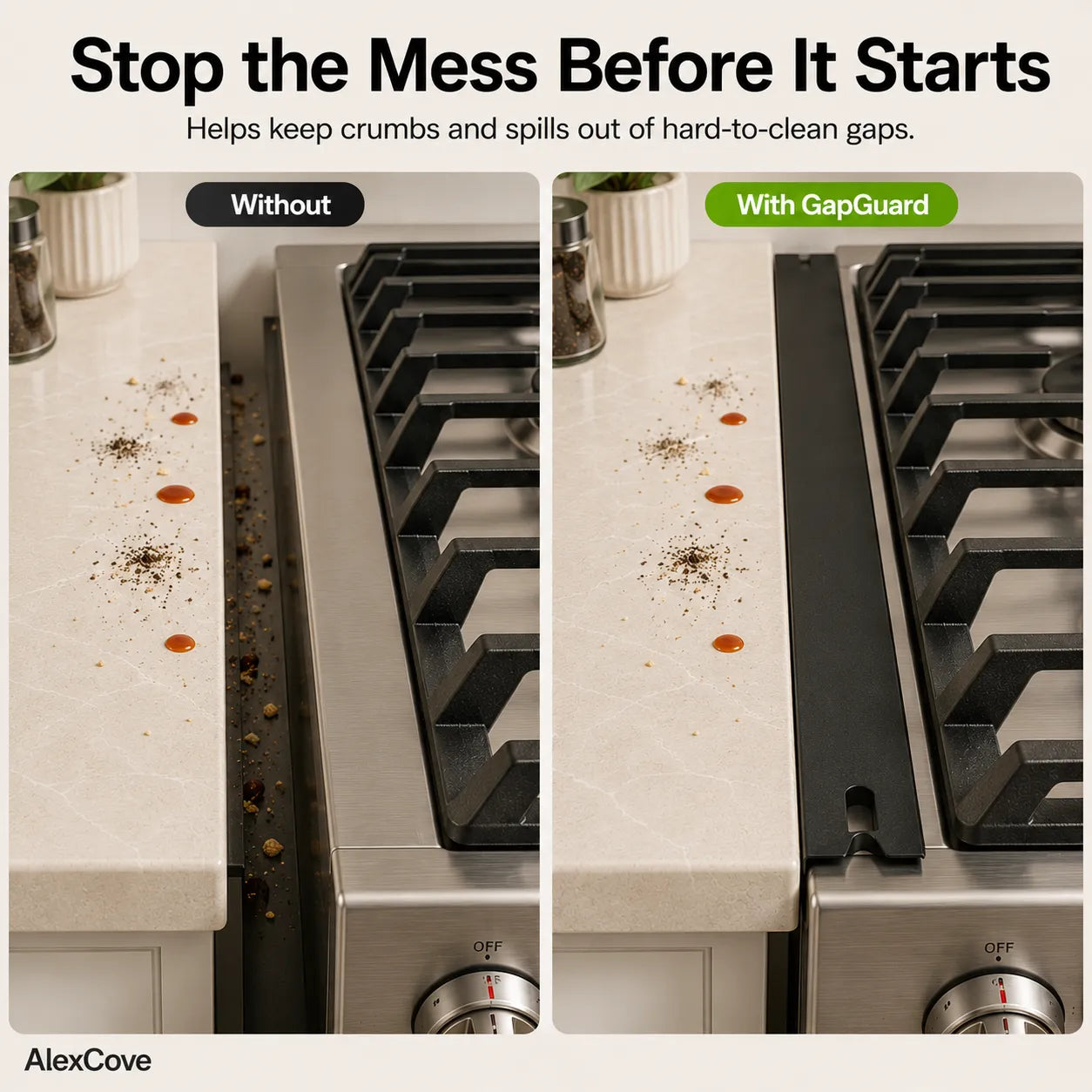 GapGuard Stainless Stove Cover
