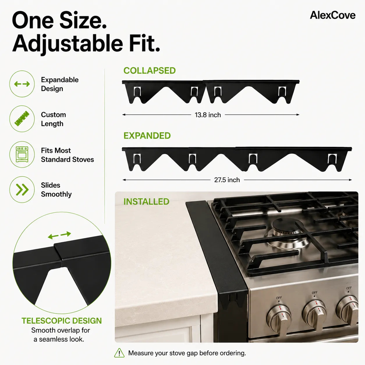 GapGuard Stainless Stove Cover